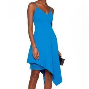 Alice + Olivia Beth Dress Size 2 Blue Asymmetrical Layered Quiet Luxury Wedding